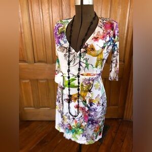 Vibrant Colourful Floral Wrap Dress